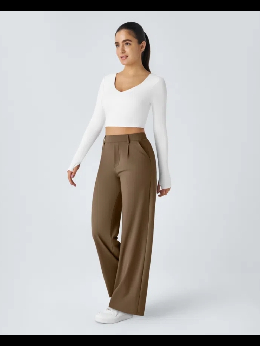 NEW HALARA Flex Daystretch Straight-Leg Mid-Rise Work Pants in Sepia